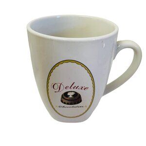 Deluxe‎ Chocolatier Coffee Mug By Sakura -White Stoneware Microwave & Dishwasher
